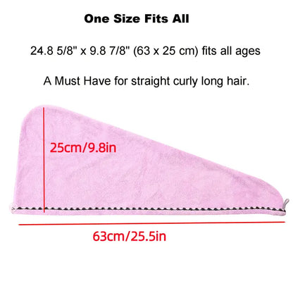 Microfiber Hair Dryer Cap Bath Towel - Highly Absorbent