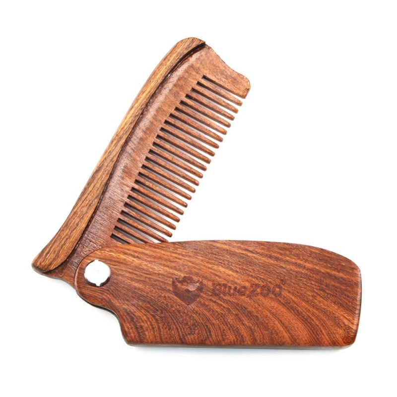 Folding Comb with PU Leather Bag for Hair and Beard